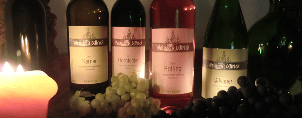 Fränkische Weine, Weinflaschen von Weinbau Ullrich